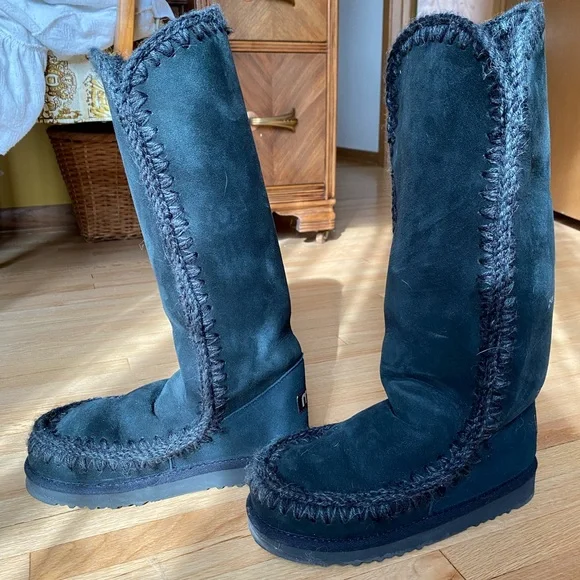 Women's Black Tall Mou Boots - Picture 3 of 7